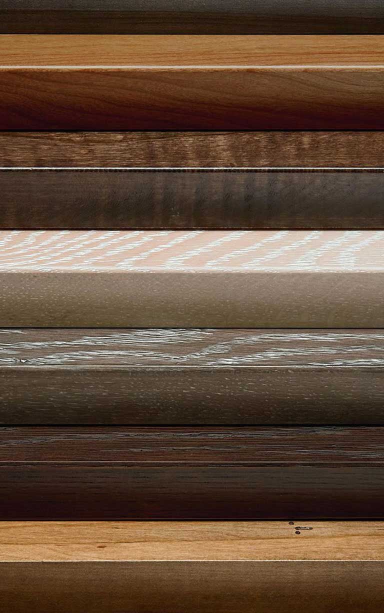 Stack of wood finish samples