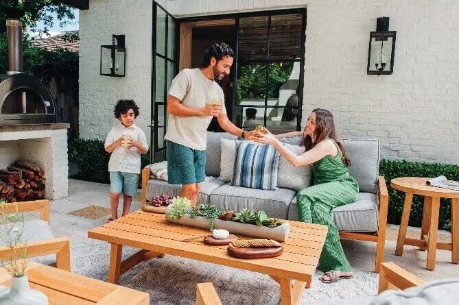 family enjoying their patio