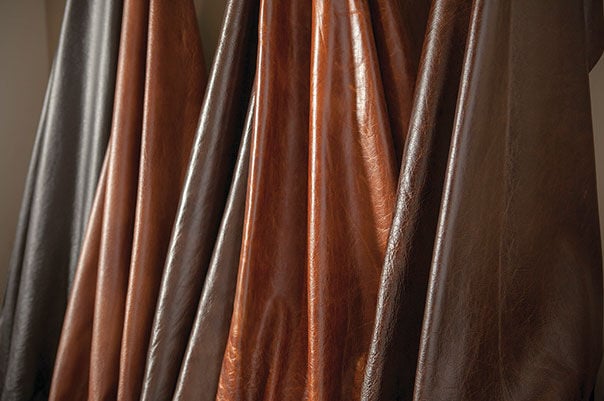Assortment of leather hides