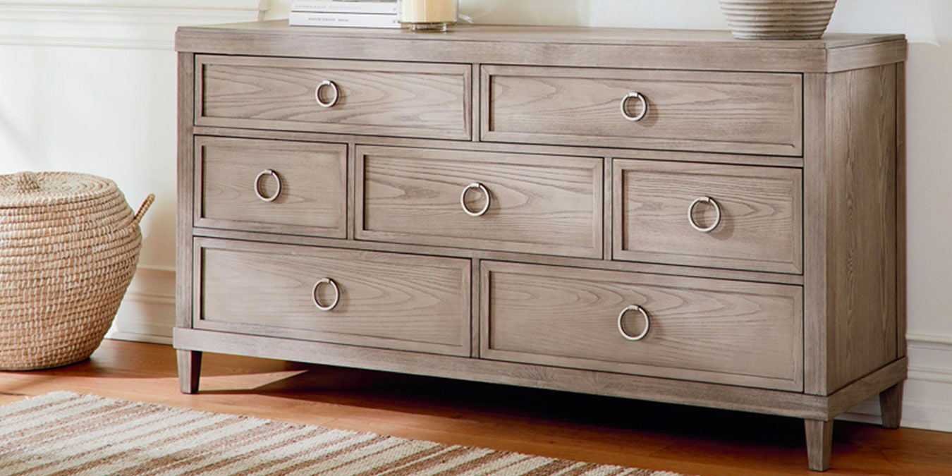 Modern Green Dresser with Leather Pulls