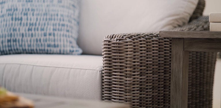 Accent tables with sectional sofa in background