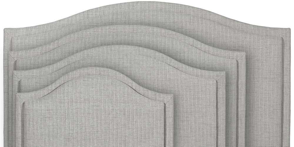 Stacked custom upholstered bed headboard sizes from twin to king