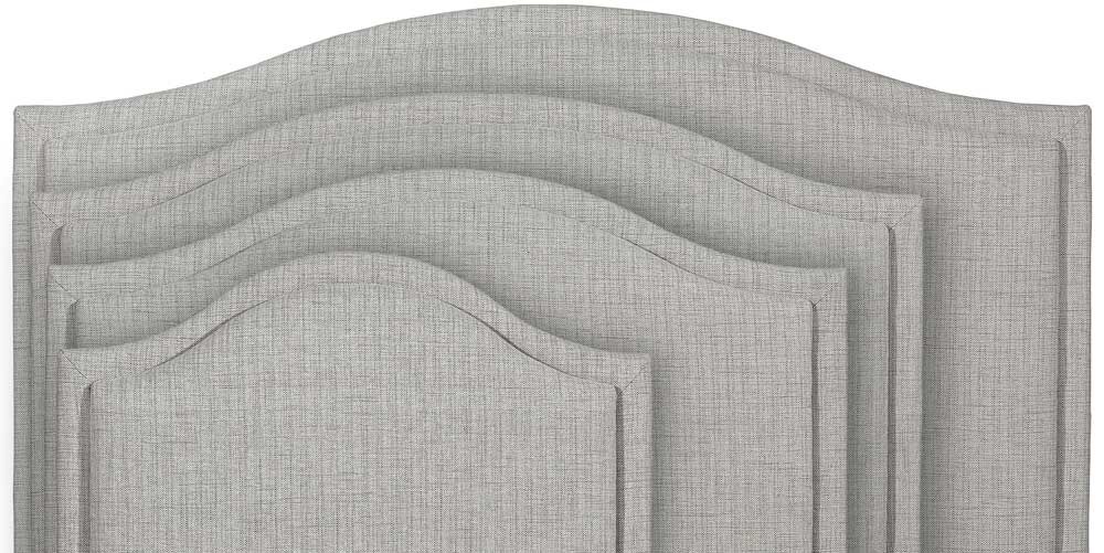 Stacked custom upholstered bed headboard sizes from twin to king