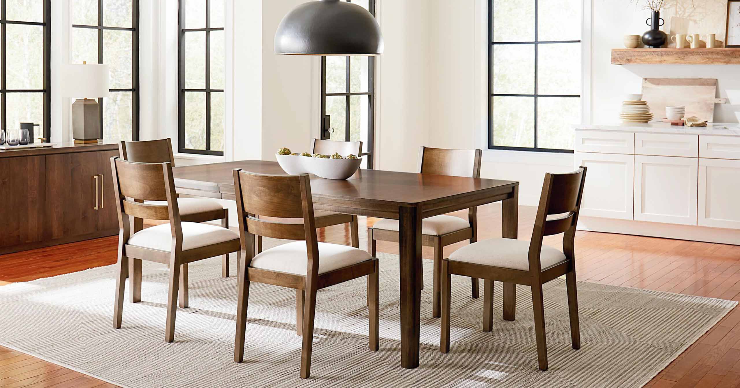Modern dining table with bench and chairs outlet