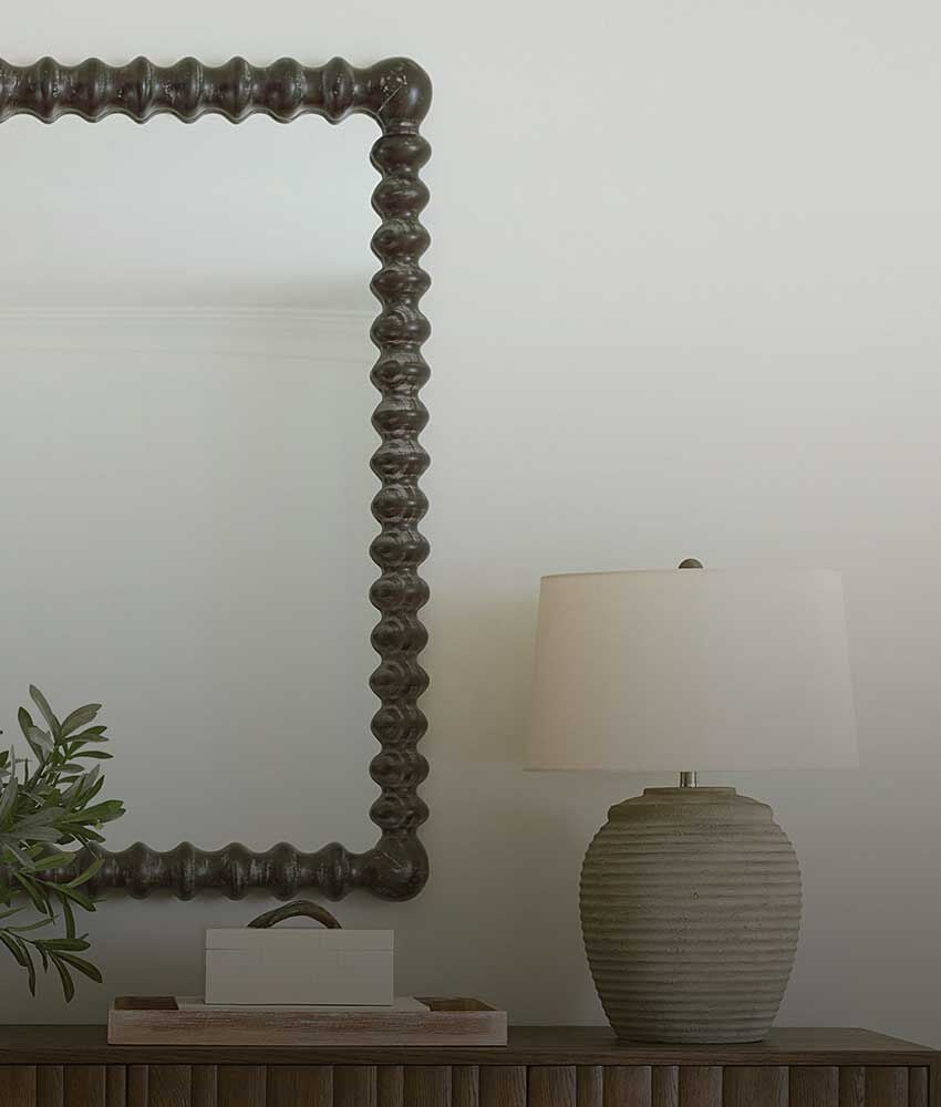 Mirror and lamp