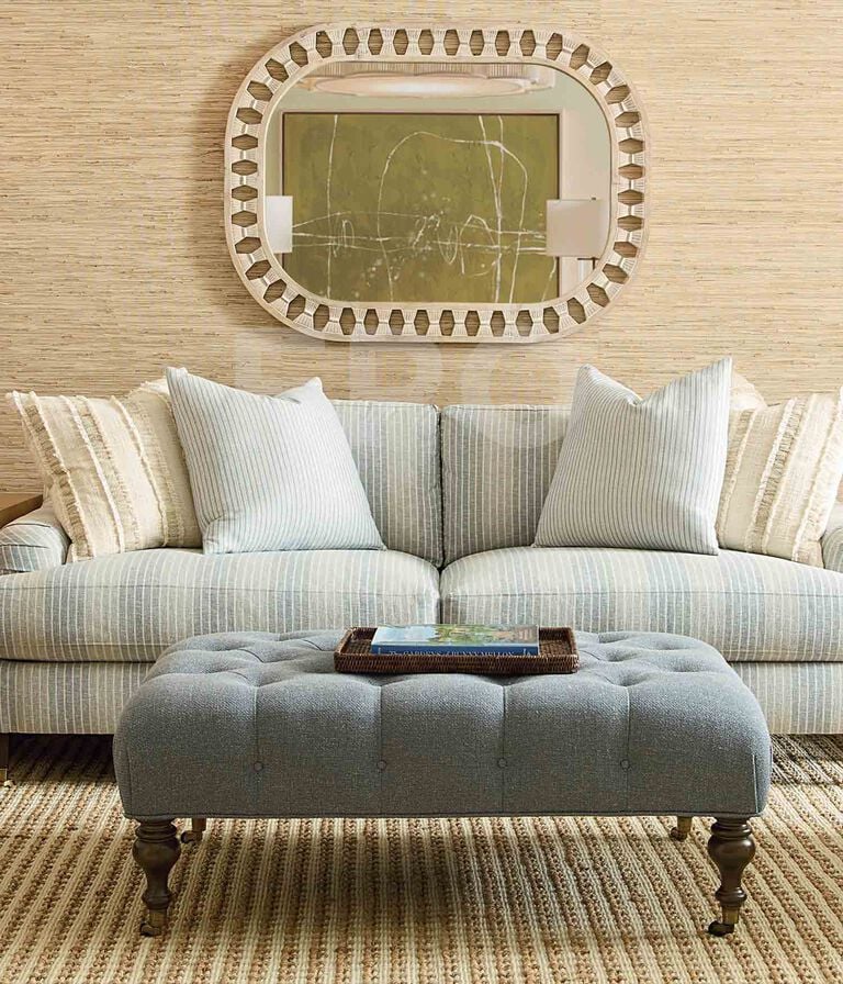 Upholstered sofa in living room