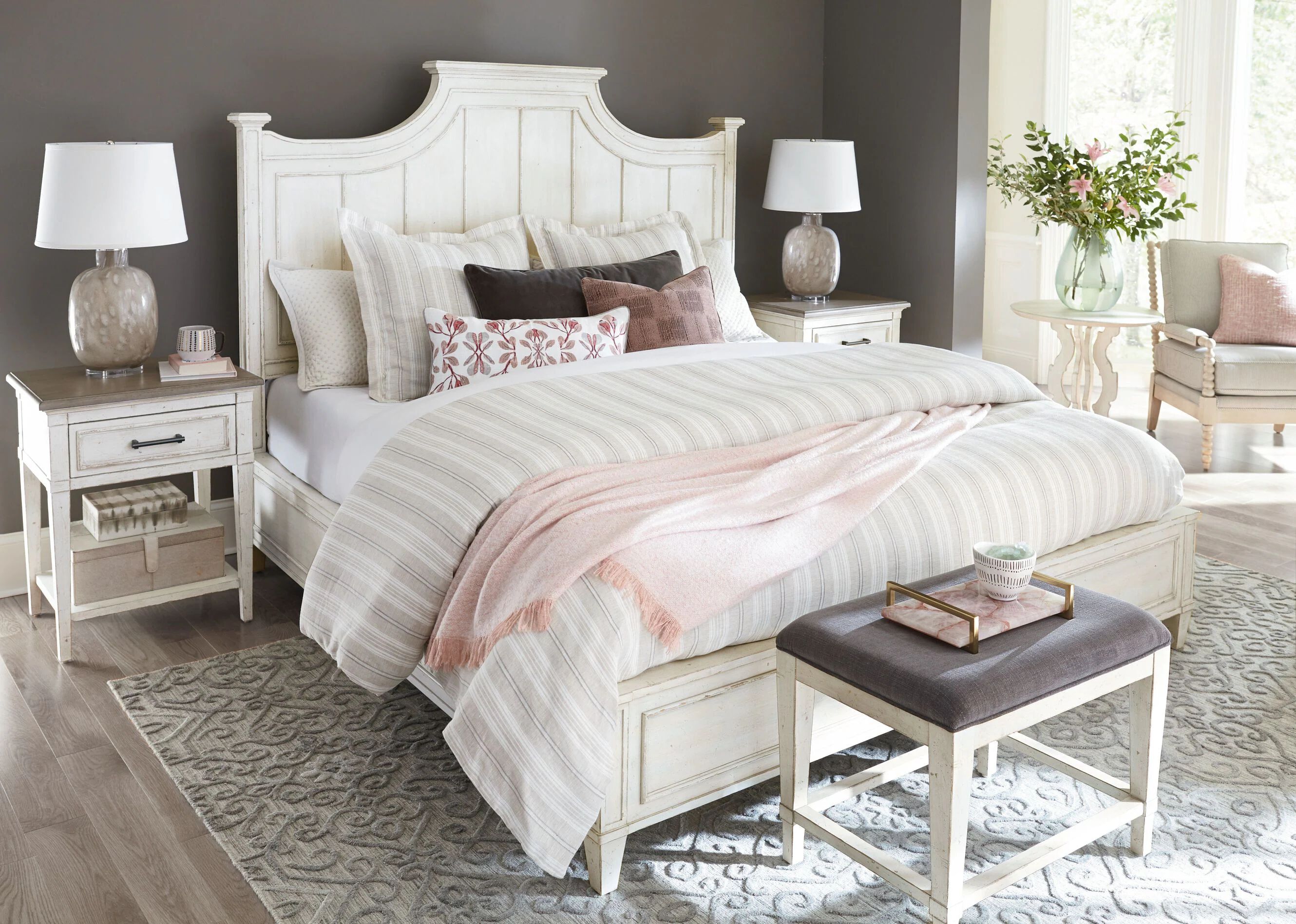 Gray Walls White Bedroom Furniture 