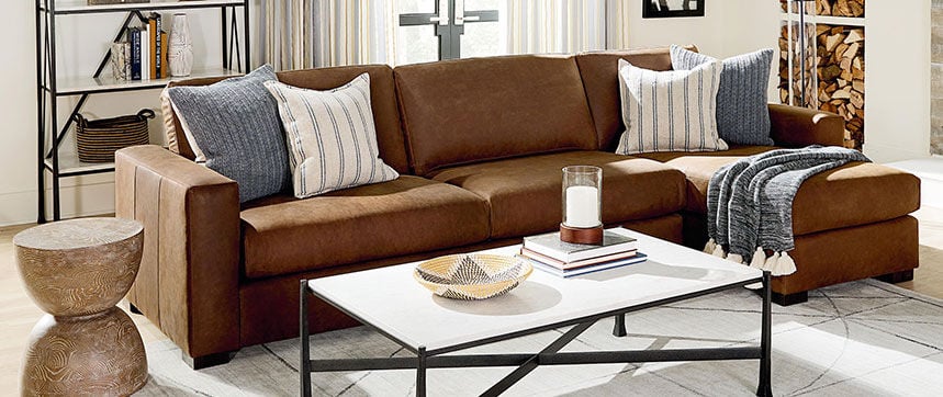 Weldon Leather Sofa in living room