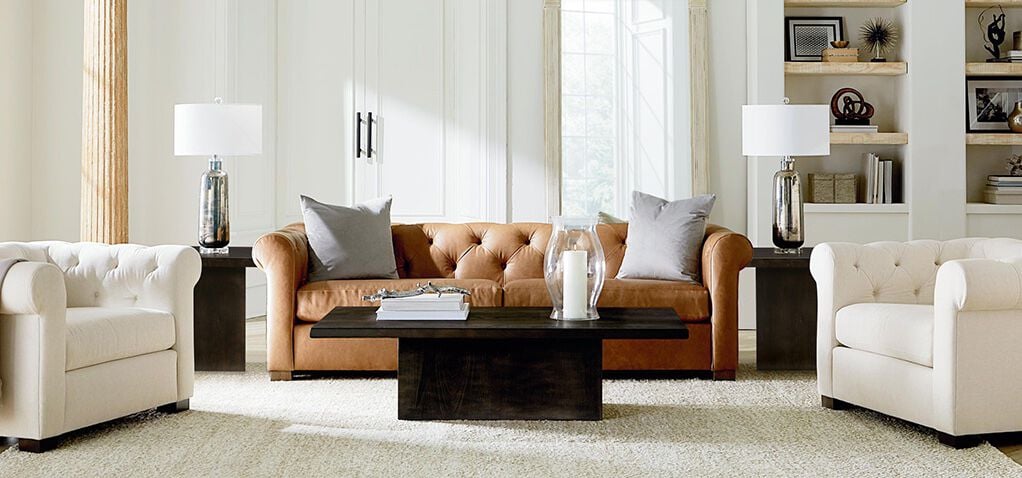 Jamestown brown leather sofa