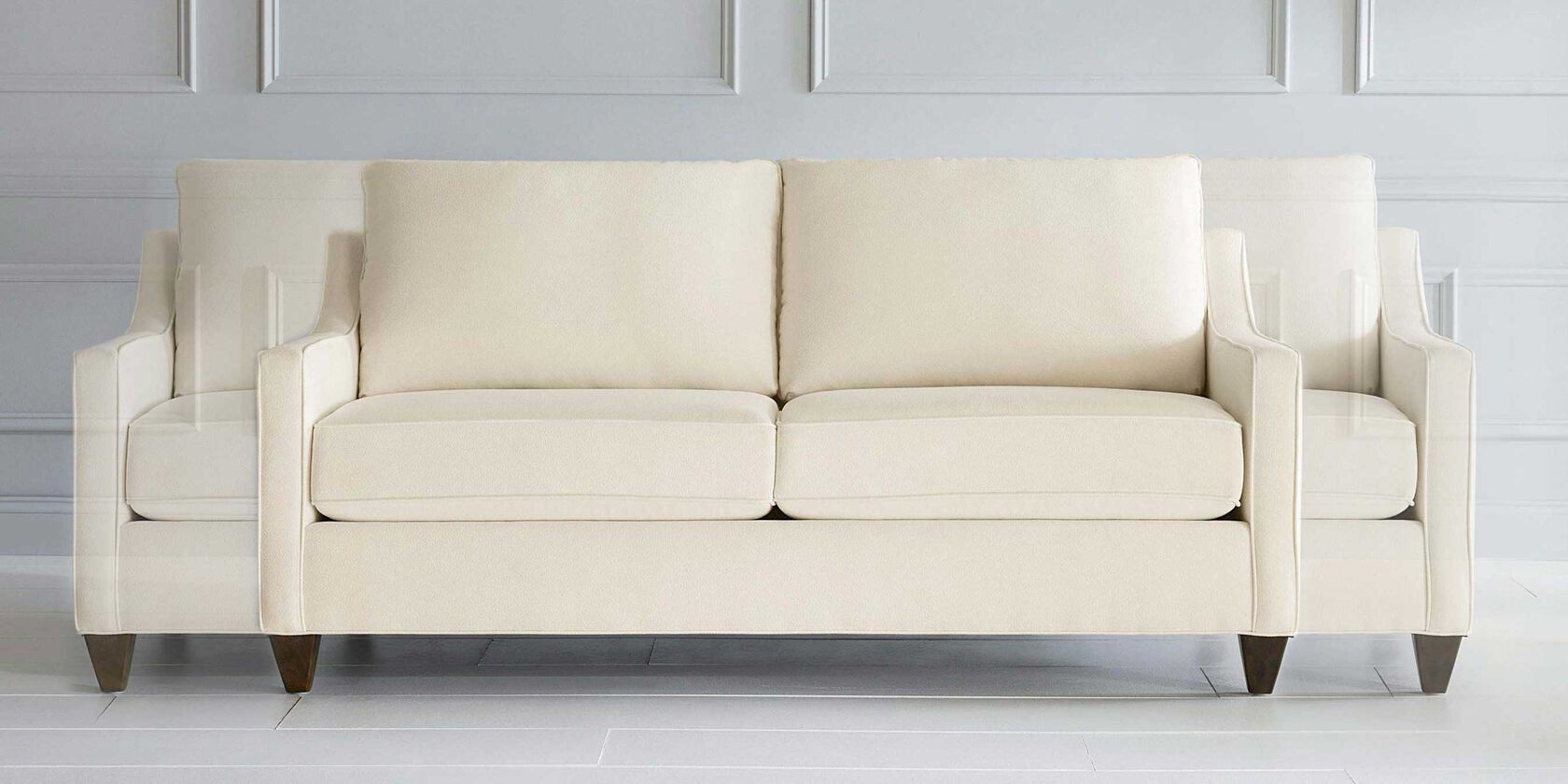Custom upholstery sofas demonstrating sofa length