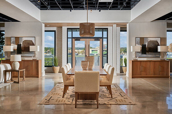 Retail store foyer with furniture