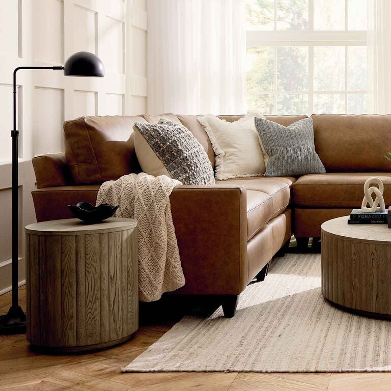 Custom leather sectional