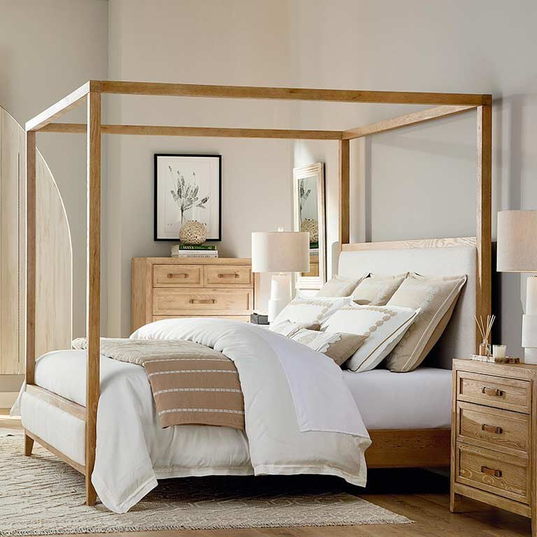Bed with nightstand