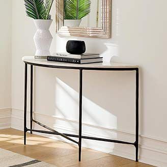 Console table against wall