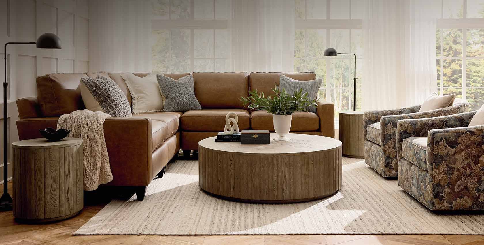 Custom Leather Sectional