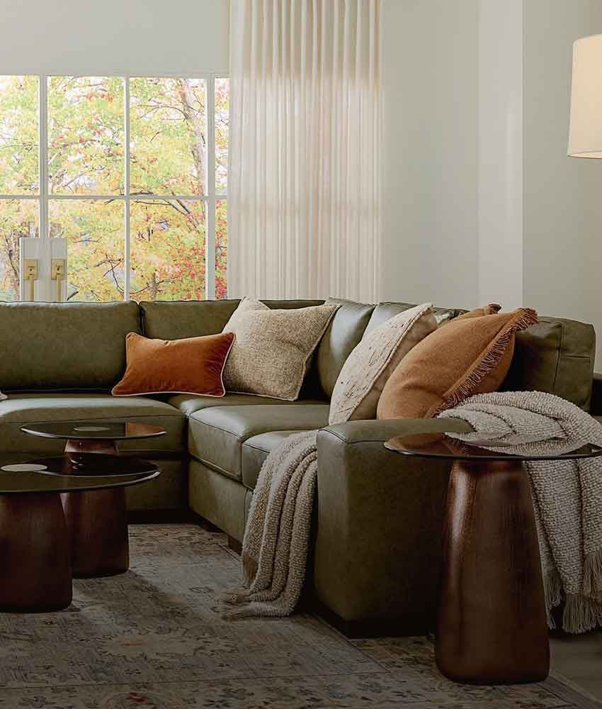 Leather sectional