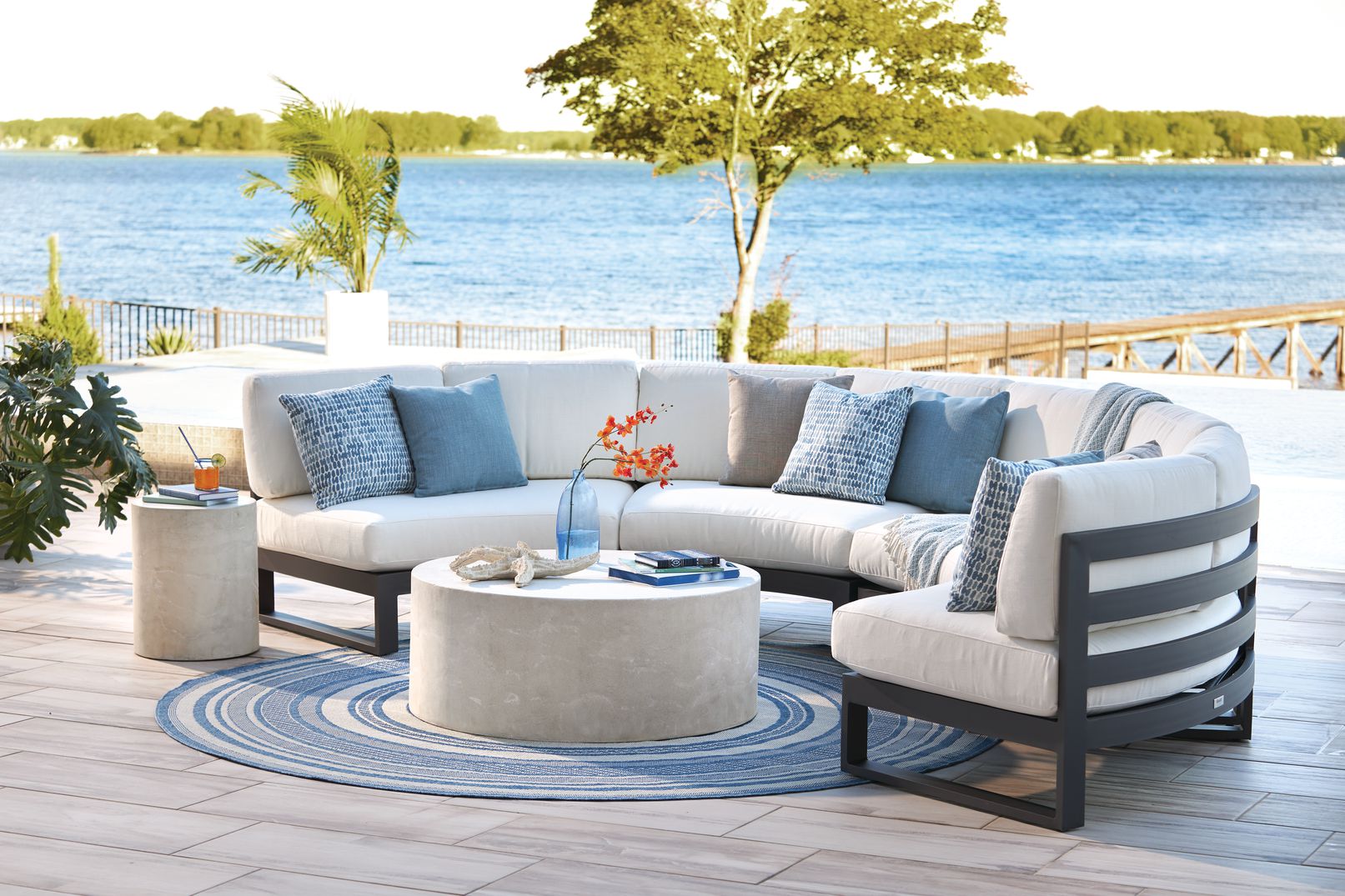 Bonavista Curved Patio Furniture With Firetable