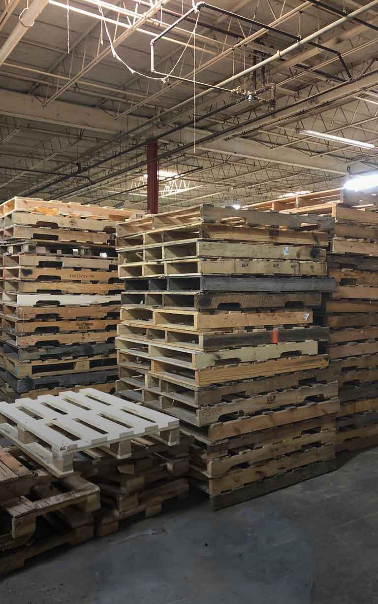 85 tons of recycled wood pallets